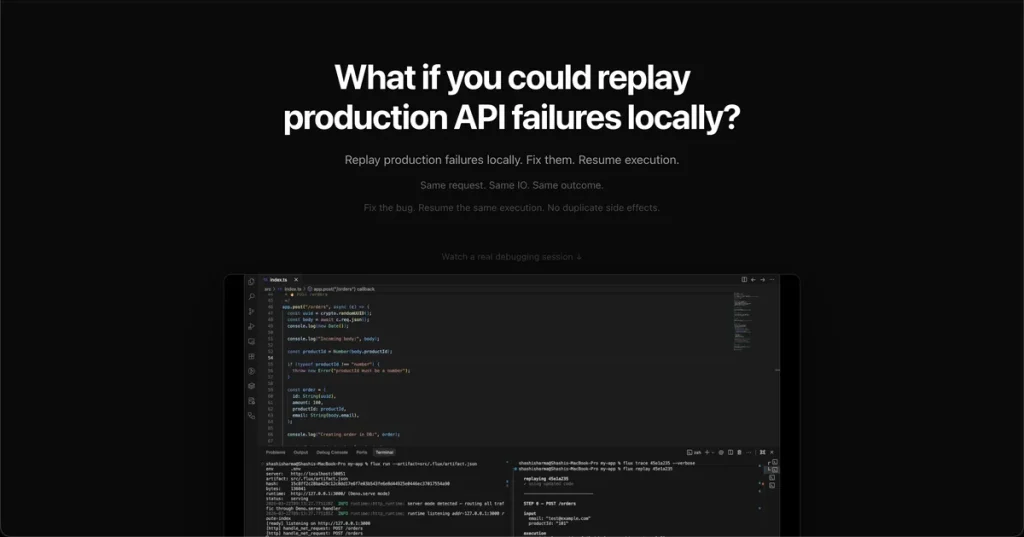 Flux запускает API для локальной отладки ошибок