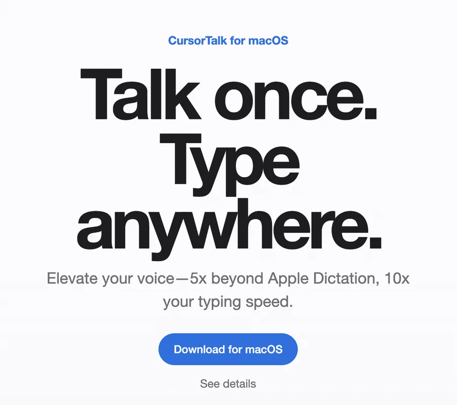 CursorTalk запускает диктовку для macOS с локальной обработкой