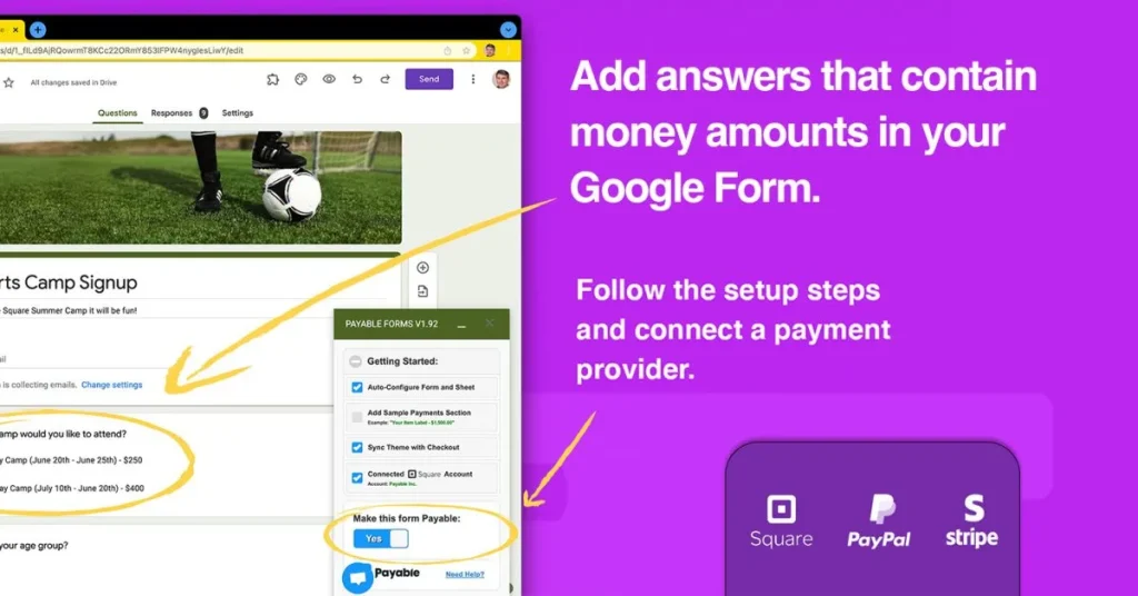 Новый платежный инструмент Payable для Google Forms