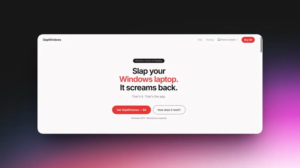 SlapWindows — громкое приложение для депрессивных дней