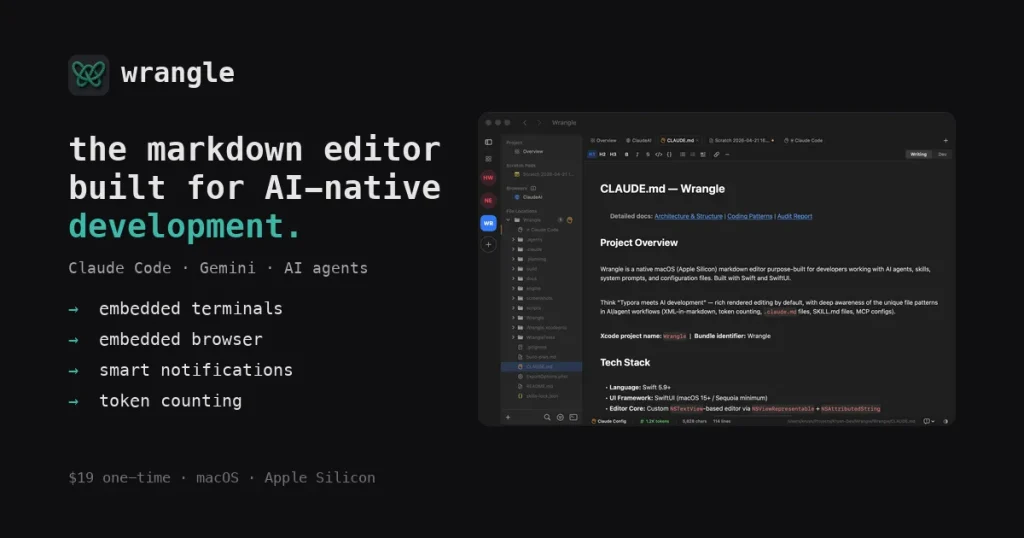 Wrangle выпустил Markdown-редактор за $19