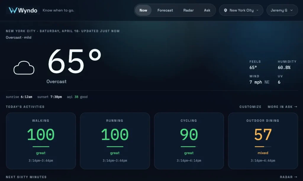 Wyndo: новое приложение для комфортных прогулок на улице