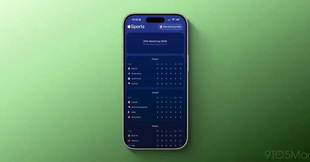 Apple обновил Sports для чемпионата мира по футболу
