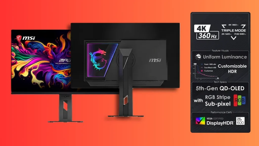 MSI показала OLED-монитор с 4K 360 Гц и режимом до 680 Гц