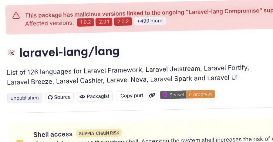 Уязвимость Laravel-Lang: кража данных через PHP-пакеты