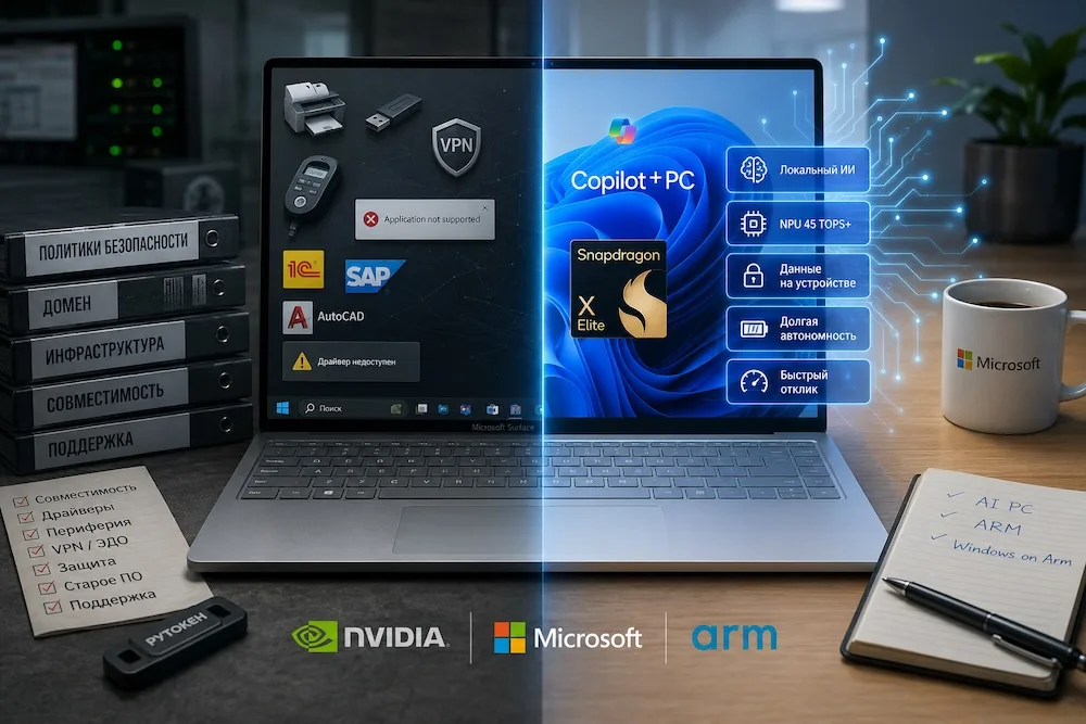 Nvidia снова толкает Windows on Arm в корпоративные ноутбуки
