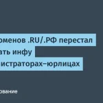 Реестр доменов .RU/.РФ не показывает данные юрлиц