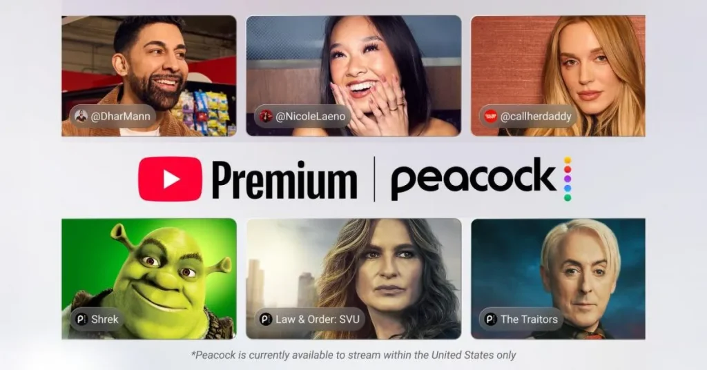 YouTube Premium предлагает Peacock бесплатно