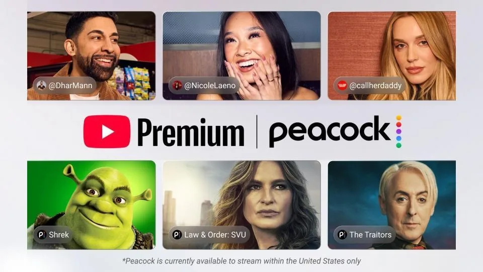 YouTube Premium теперь включает Peacock — что это значит