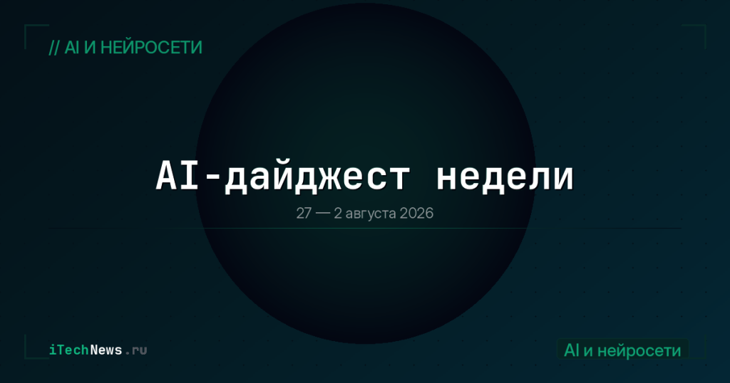 AI-дайджест: главные тренды недели 27-2 августа 2026 | itech-news.ru