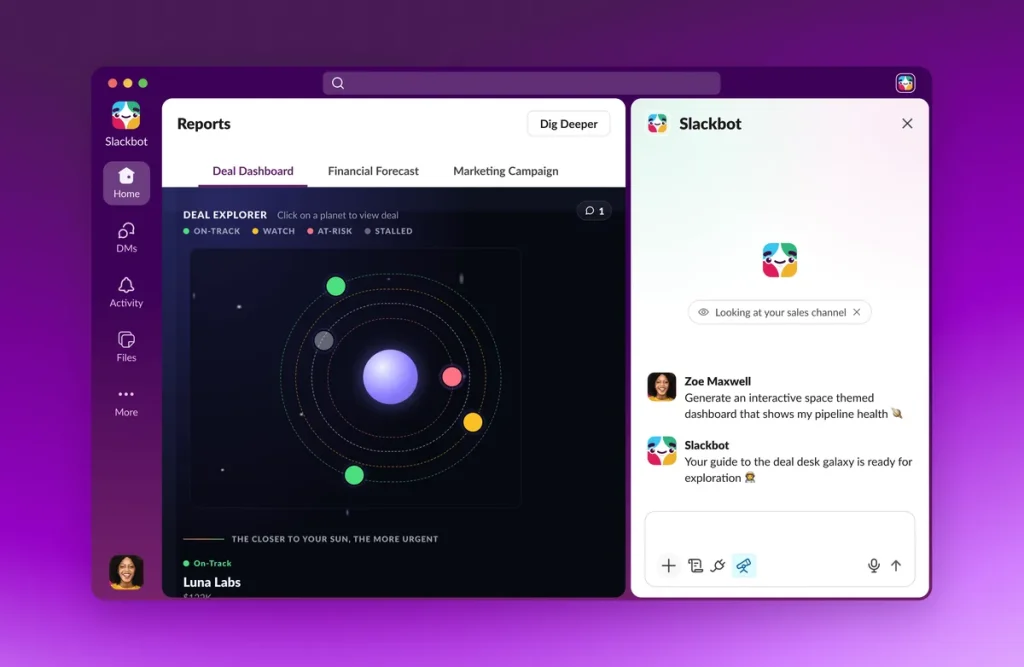 Slack внедрил интерактивные отчеты для командной работы