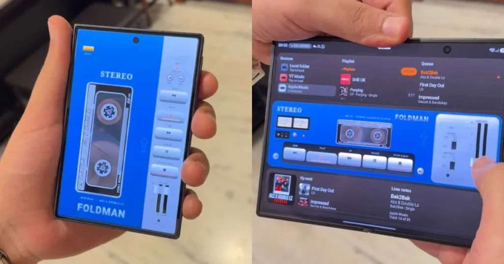 Foldman превращает Galaxy Z Fold 8 в кассетный Walkman