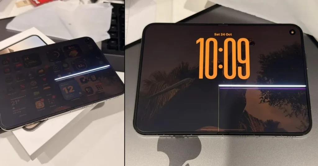 У iPhone Duo трескается внутренний экран по линии сгиба
