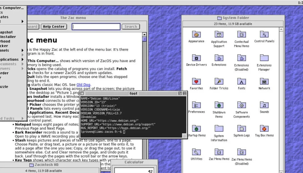 ZacOS 9 и Mavernix возвращают классический Mac-интерфейс в Linux
